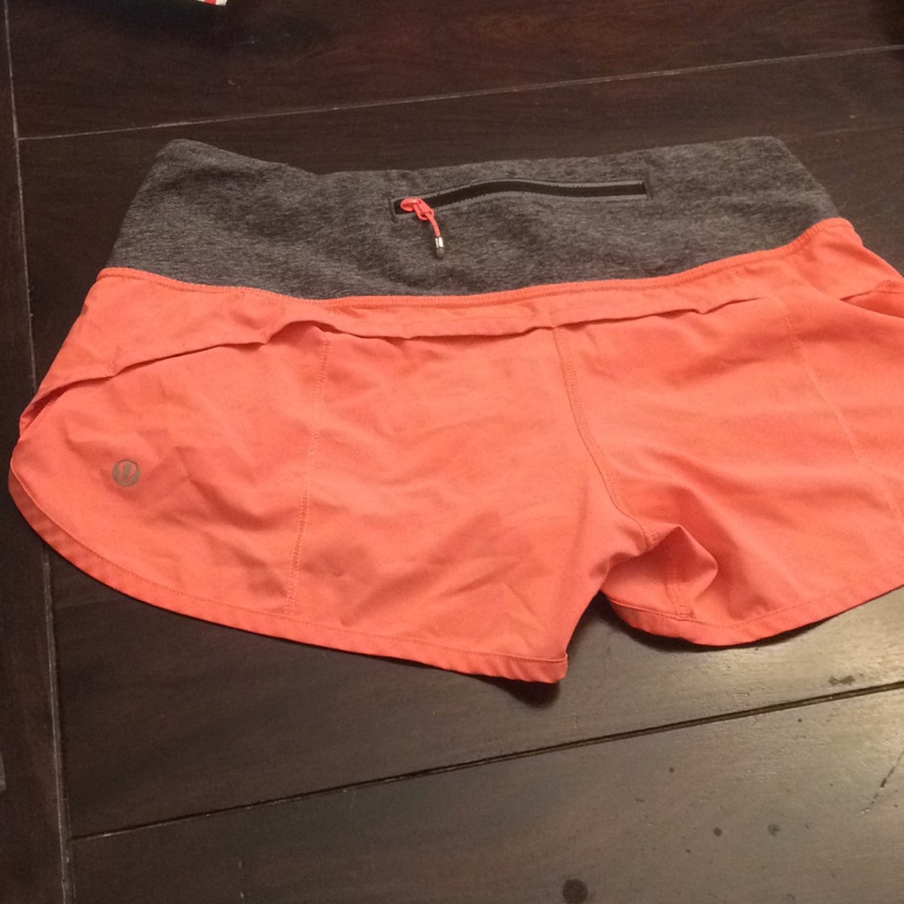 Lululemon, Speed Shorts, Grapefruit, Size 4